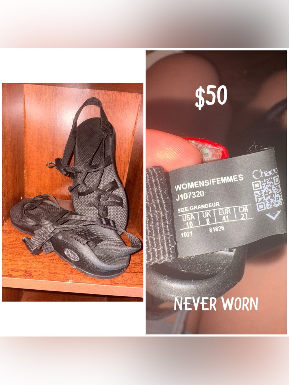 Chaco Women's Black Sport Sandals with Adjustable Straps